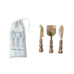 Hello Honey&reg; Citron & Plum Elegance Natural Horn Cheese Knife Set