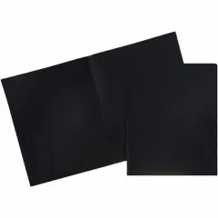 JAM Paper 9.5" x 11.5" Plastic 2-Pocket POP Folder Black