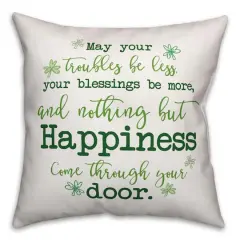 Shamrock Irish Blessing Throw Pillow