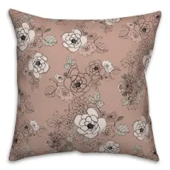 Intricate Floral Throw Pillow Pink