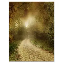 Designart - Country Road Through Fall Scenery - Landscape Photography Canvas Print