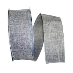 Reliant 2.5" x 50yd. Linen Wired Ribbon Gray