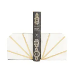 White Glam Abstract Bookends,