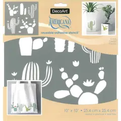 DecoArt&reg; Americana&reg; Reusable Adhesive Stencil&trade; Cacti