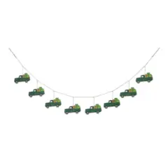 Glitzhome&reg; St. Patrick's Metal Trucks Garland