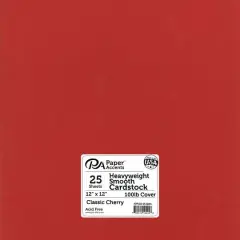 PA Paper&trade; Accents Smooth 12"x 12" Heavyweight Cardstock, 25 Sheets Classic Cherry
