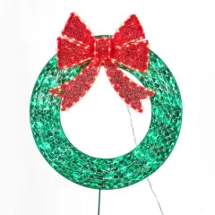 3ft. Random Twinkle LED Diamond Beads Wreath Sculpture