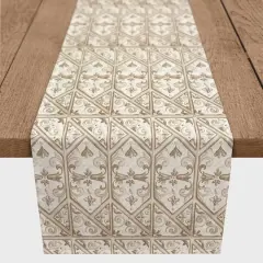 72" Regal Cream Pattern Cotton Twill Runner