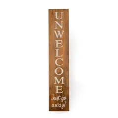 39" Brown Halloween &ldquo;Unwelcome" Porch Sign