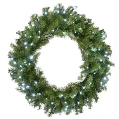 30" Cool White LED Memory-Shape&reg; Norwood Fir Wreath