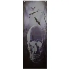 71" Blue Spooky Skull Graveyard Halloween Door Decoration