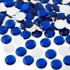 John Bead 12mm Acrylic Round Flat Back Rhinestones, 400ct. Royal Blue
