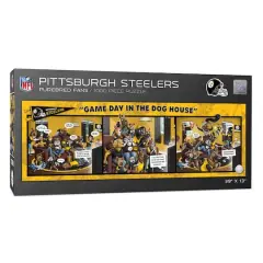 NFL Game Day in the Dog House 1,000 Piece Puzzle Pittsburgh Steelers