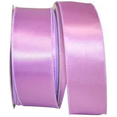 JAM Paper 2.5" x 50yd. Wired Satin Ribbon Lavender Purple