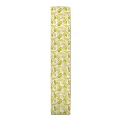 72'' Coastal Yellow Leaves Cotton Twill Table Runner