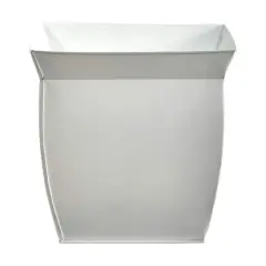 11.5" White Fluted Metal Square Planter