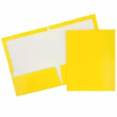JAM Paper Glossy Two Pocket Folders, 12ct. Yellow
