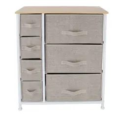 Simplify 7 Drawer Storage Dresser Beige