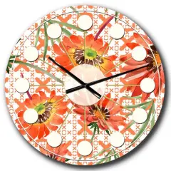 Designart Floral Botanical Retro I Mid-Century Modern Wall Clock
