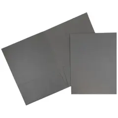 JAM Paper 2-Pocket Textured Linen Business Folders, 100ct. Gray