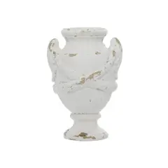 White Fiberglass Farmhouse Vase, 18" x 11" x 11"