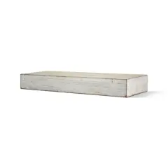 Small Whitewashed Wood Floating Wall Shelf