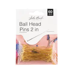 John Bead Must Have Findings 2" Ball Head Pins, 60ct. Gold