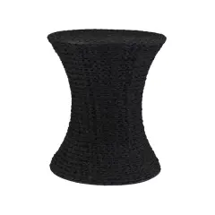Household Essentials 21" Woven Paper Rope Hourglass End Table Black