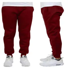 Galaxy by Harvic Men's Fleece-Lined Jogger Sweatpants Burgundy