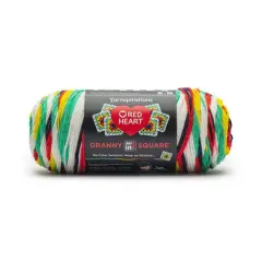 Red Heart&reg; All in One&trade; Granny Square&trade; Yarn White - Green Scream