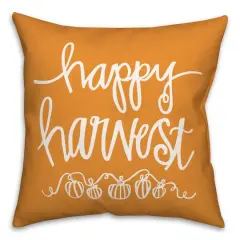 Orange Happy Harvest Throw Pillow