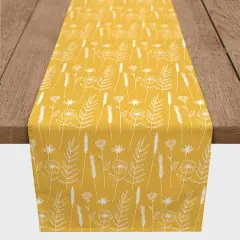 Golden Wheat Flower 16" x 90" Cotton Twill Runner