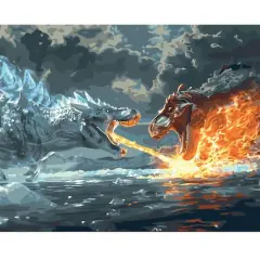 20" x 16" Dinosaur Battle Paint-by-Number Kit with Wood Display Hanger by Artist's Loft&reg;