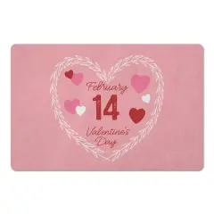 Valentine's Day Calendar Wreath 27" x 18" Floor Mat