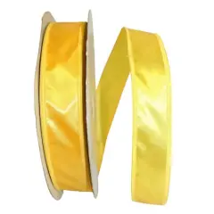 JAM Paper 1.5" x 100yd. Dyna Satin EZ Wired Ribbon Yellow