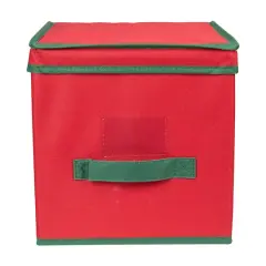 13" Red Christmas Ornament Storage Box