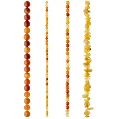 Yellow Agate Stone Semi-Precious Beads Value Pack by Bead Landing&trade;