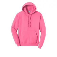 Port & Company&reg; Neon Core Fleece Pullover Hooded Sweatshirt Neon Pink