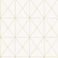 Wallpops White & Gold Get In Line Peel & Stick Wallpaper