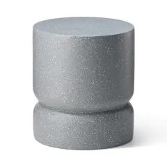 Glitzhome&reg; 17" Multifunctional Faux Terrazzo Stool Gray