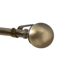 Home Details Solid Knob Steel Curtain Rod Antique Brass