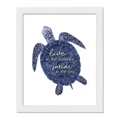 Blue Tortoise Live in the Sunshine White Framed Wall D&eacute;cor