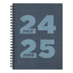 TF Publishing 2024-2025 Medium Denim Spiral Weekly Monthly Planner