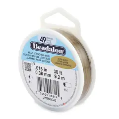 Beadalon&reg; 0.38mm Satin Gold 49 Strand Stainless Steel Bead Stringing Wire, 30ft.