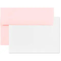 JAM Paper A2 Blank Greeting Cards & Envelopes, 25ct. Baby Pink Pastel