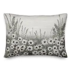 Moody Floral Daisy Field Indoor/Outdoor Lumbar Pillow