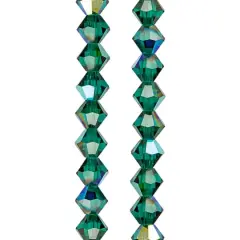Preciosa Glass Crystal Bicone Beads, 4mm by Bead Landing&trade; Emerald AB