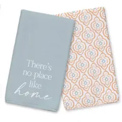 No Place Like Home Tea Towel Set Blue/Orange