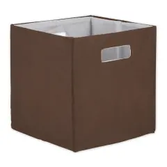 DII&reg; 13" Polyester Solid Storage Cube Bark Brown