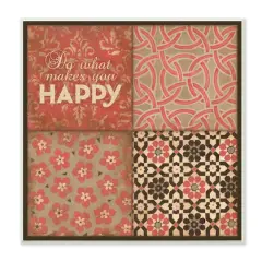 Stupell Industries Do What Makes You Happy Vintage Red Patterns,12" x 12"